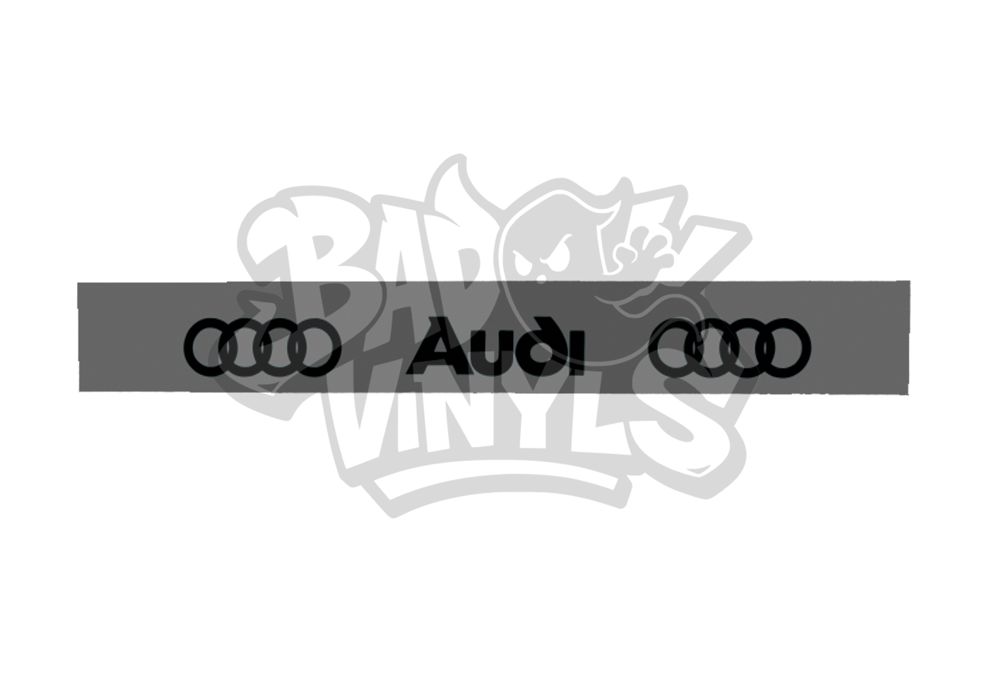 PARASOL AUDI PLATA CON LETRAS Y LOGO NEGRO