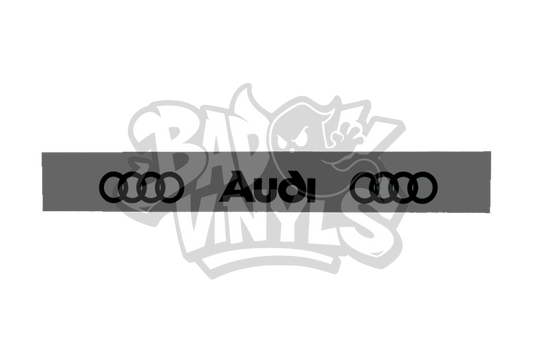 PARASOL AUDI PLATA CON LETRAS Y LOGO NEGRO