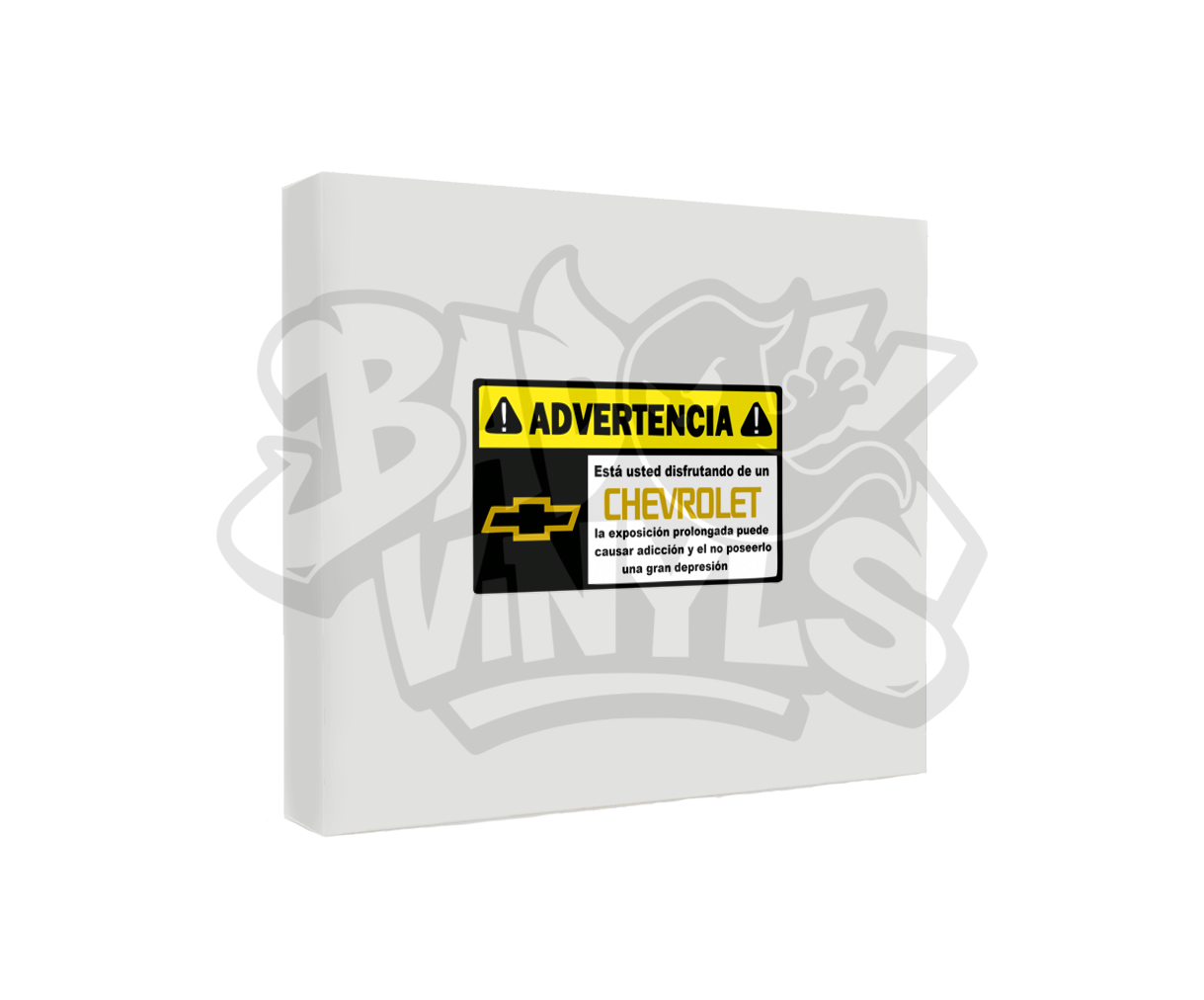 PEGATINA ADVERTENCIA CHEVROLET