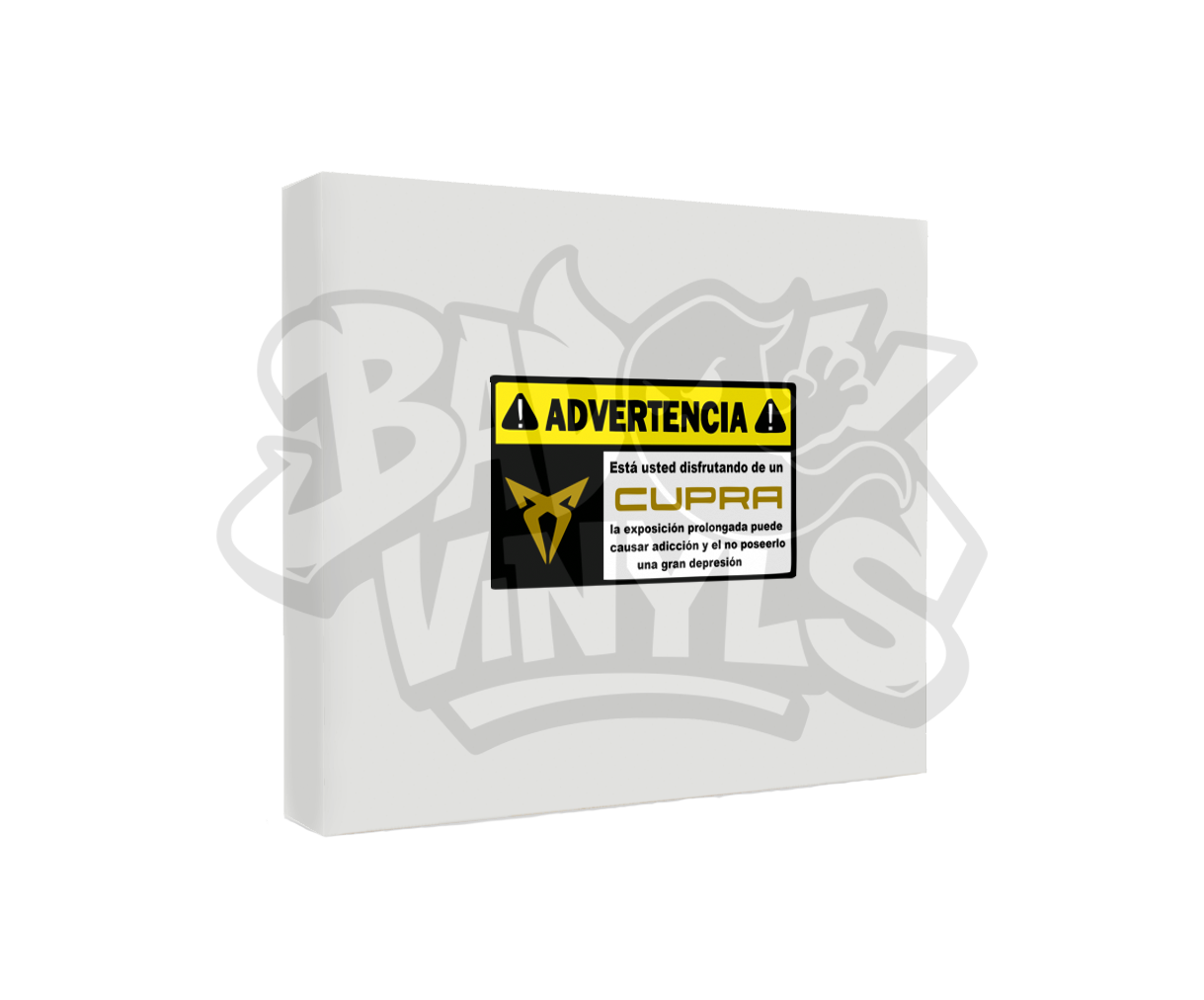 PEGATINA ADVERTENCIA CUPRA