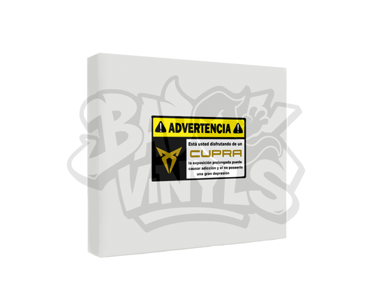 PEGATINA ADVERTENCIA CUPRA