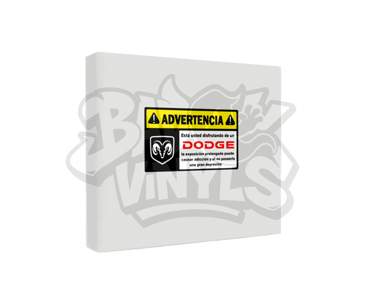 PEGATINA ADVERTENCIA DODGE