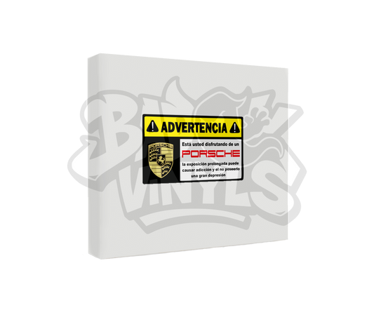 PEGATINA ADVERTENCIA PORSCHE IMPRESA