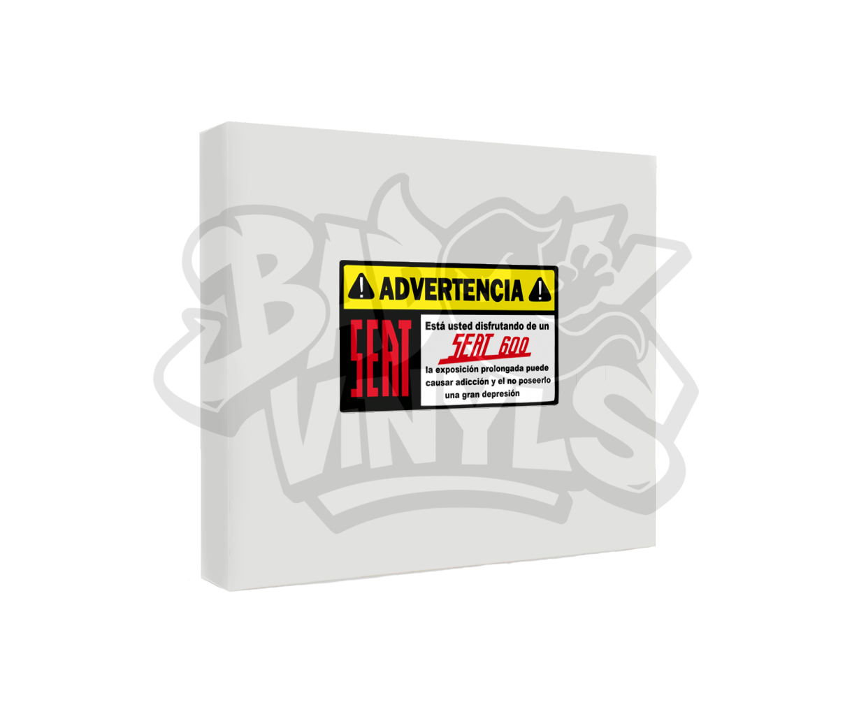 PEGATINA ADVERTENCIA SEAT 600 IMPRESA