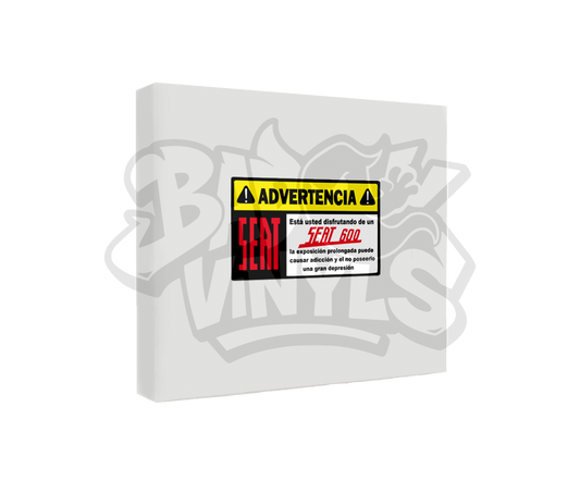 PEGATINA ADVERTENCIA SEAT 600 IMPRESA