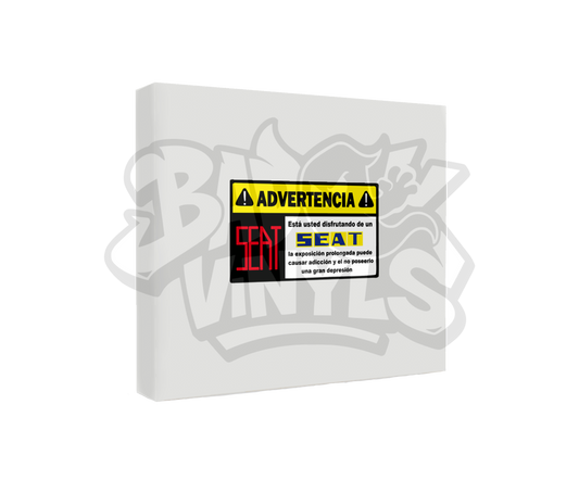 PEGATINA ADVERTENCIA SEAT CLASICO