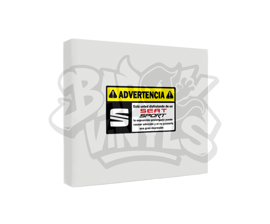 PEGATINA ADVERTENCIA SEAT SPORT