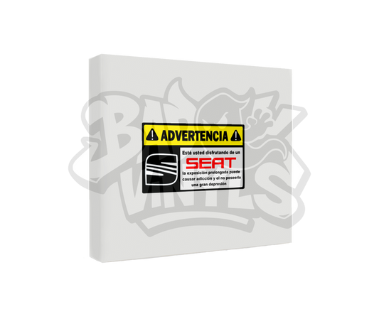 PEGATINA ADVERTENCIA SEAT