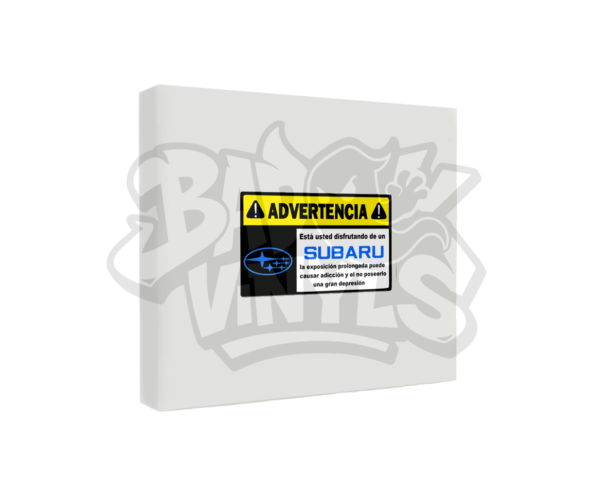 PEGATINA ADVERTENCIA SUBARU