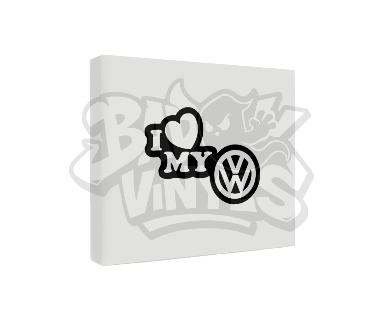 PEGATINA I LOVE MY VOLKSWAGEN CON LOGO