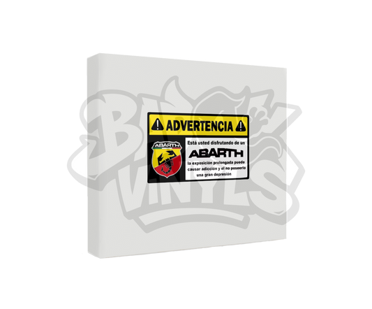 PEGATINA ADVERTENCIA ABARTH