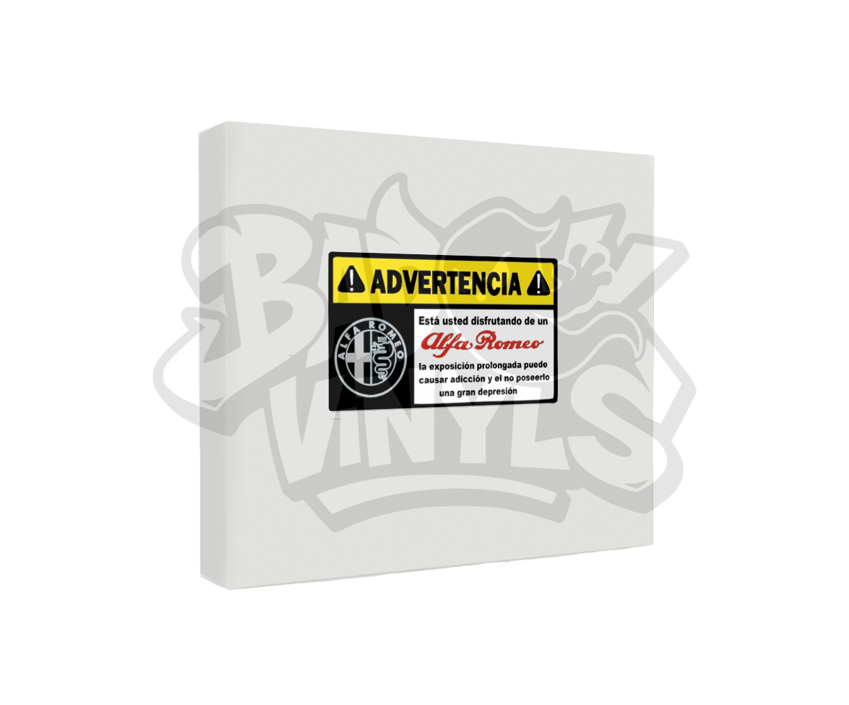 PEGATINA ADVERTENCIA ALFA ROMEO IMPRESA