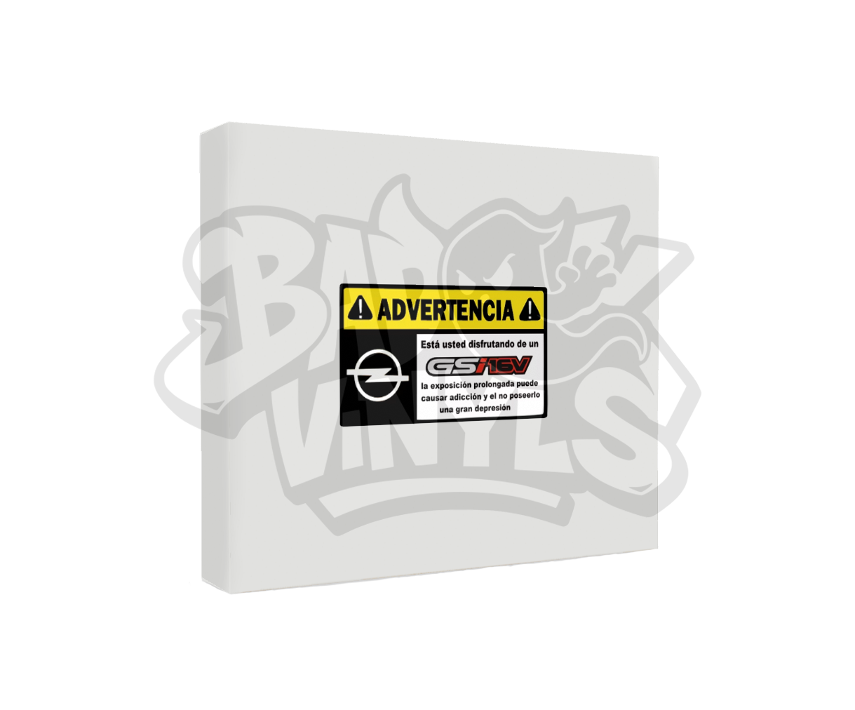 PEGATINA ADVERTENCIA OPEL GSI 16V