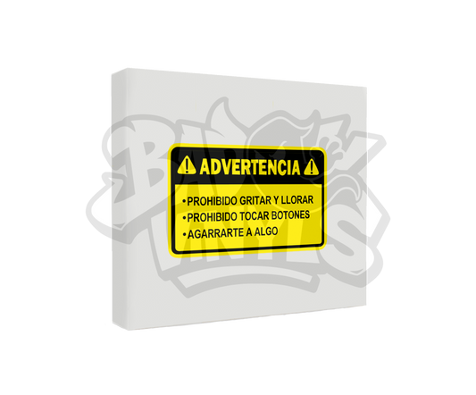 PEGATINA ADVERTENCIA PROHIBIDO GRITAR IMRPESA