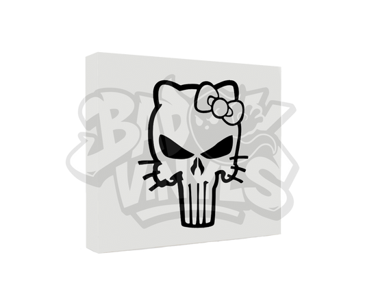 PEGATINA CALAVERA KITTY CASTIGADORA