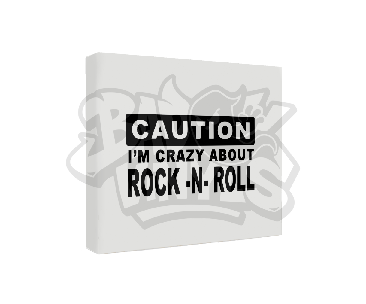 PEGATINA CAUTION IM CRAZY ABOUT ROCK N ROLL