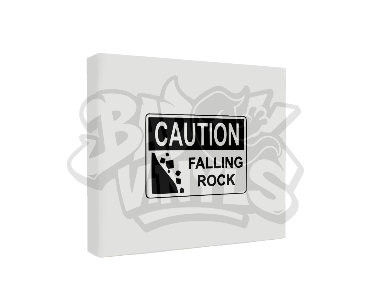 PEGATINA CAUTION FALLING ROCK