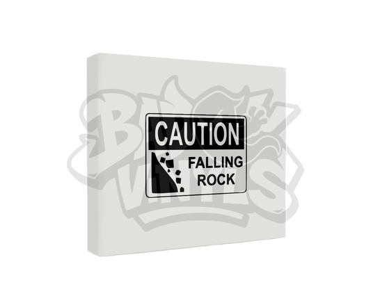 PEGATINA CAUTION FALLING ROCK