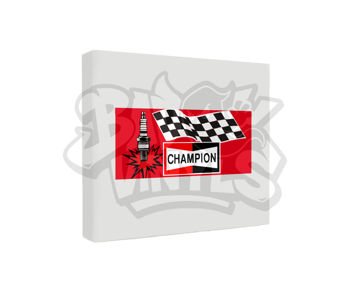 PEGATINA CHAMPION BANDERA BUJIA IMPRESA
