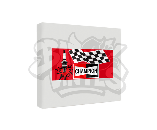 PEGATINA CHAMPION BANDERA BUJIA IMPRESA