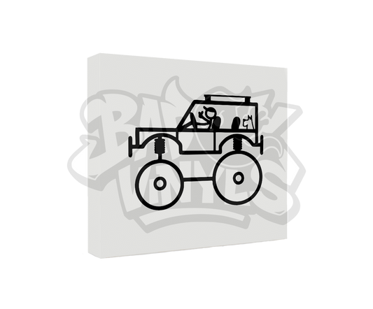 PEGATINA 4X4 CARICATURA