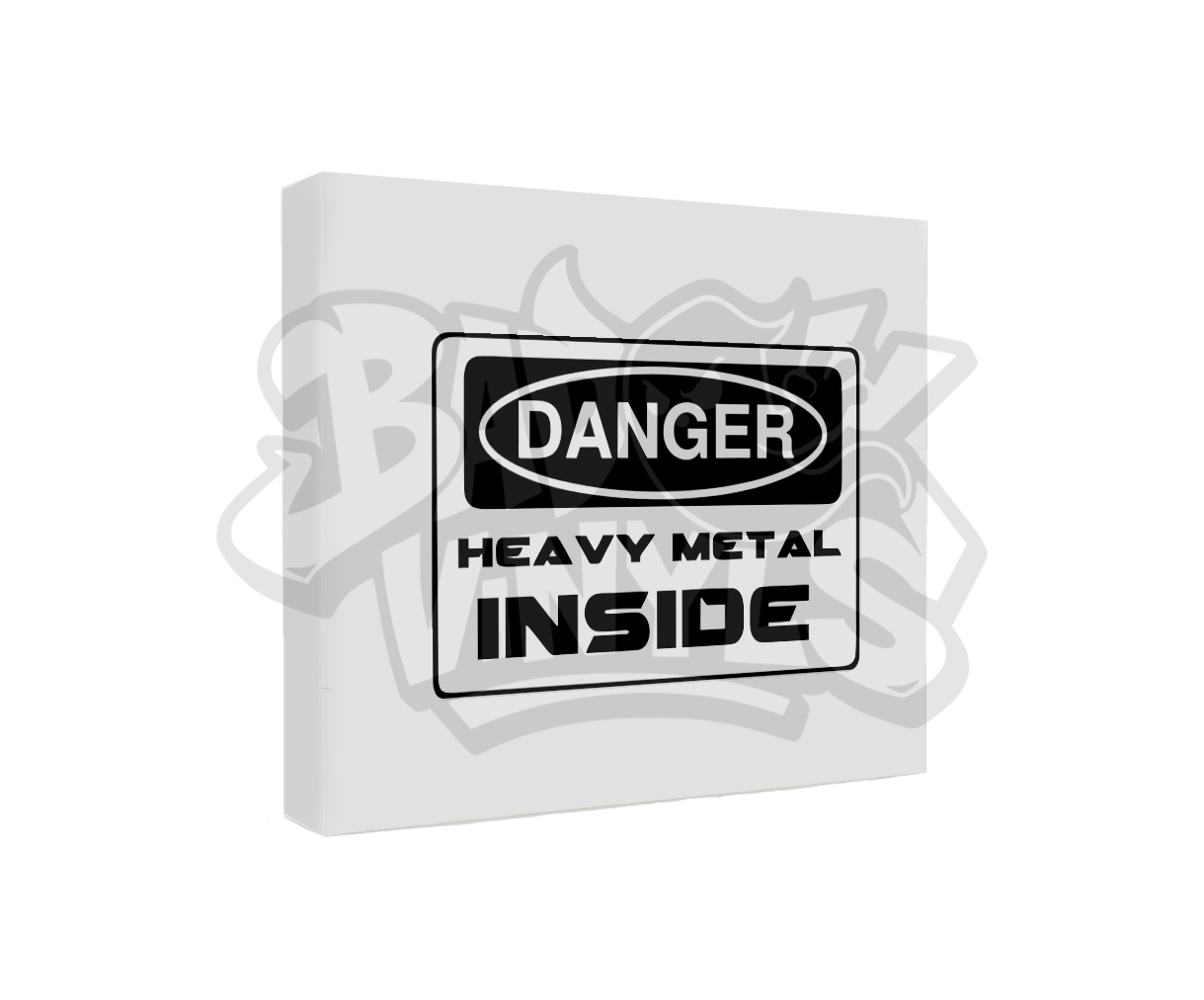 PEGATINA DANGER HEAVY METAL INSIDE