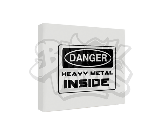 PEGATINA DANGER HEAVY METAL INSIDE