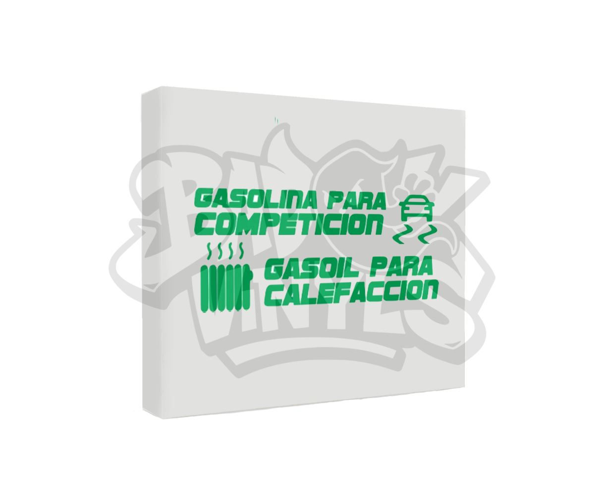 PEGATINA GASOLINA PARA COMPETICION GASOIL PARA CALEFACCION