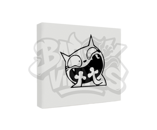 PEGATINA GATO BOCA ABIERTA