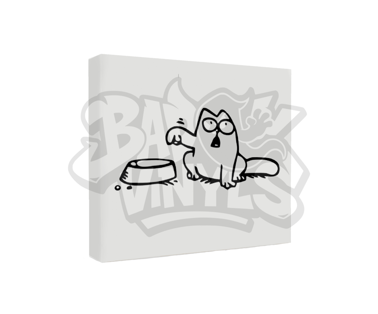 PEGATINA GATO PIDIENDO COMIDA