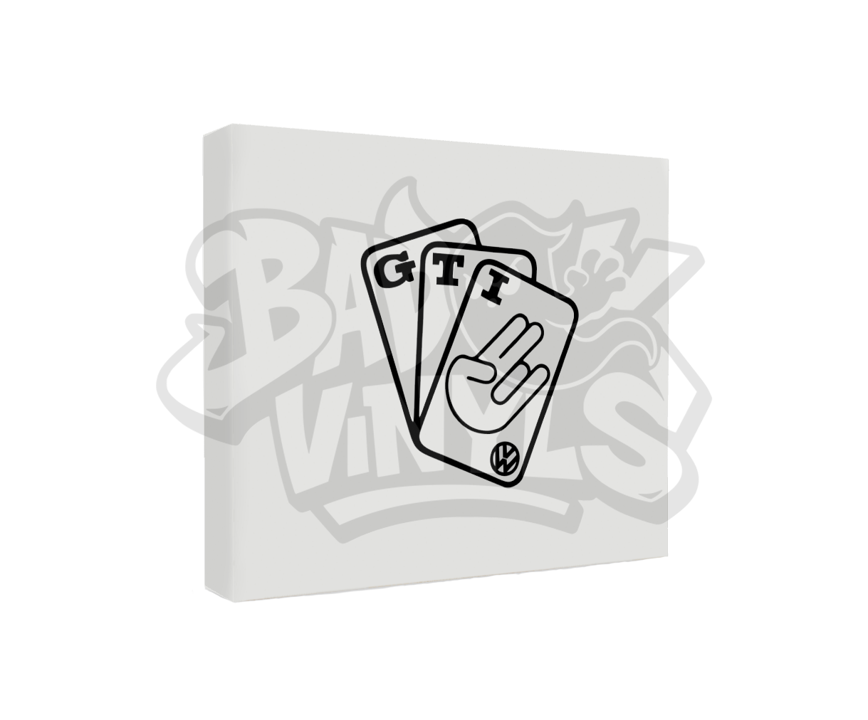 PEGATINA GTI CARTAS VOLKSWAGEN