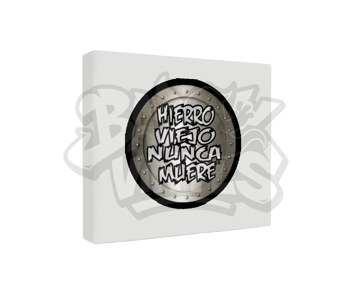 PEGATINA HIERRO VIEJO NUNCA MUERE ACERO