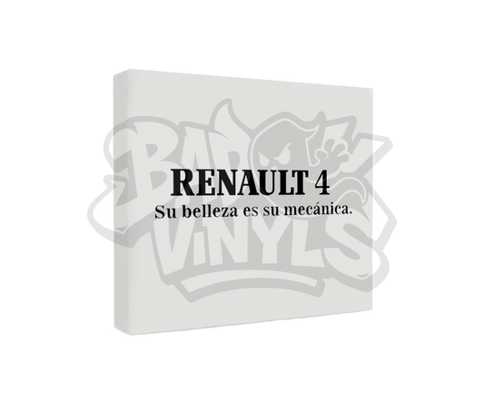 PEGATINA RENAULT 4 SU BELLEZA ES SU MECANICA