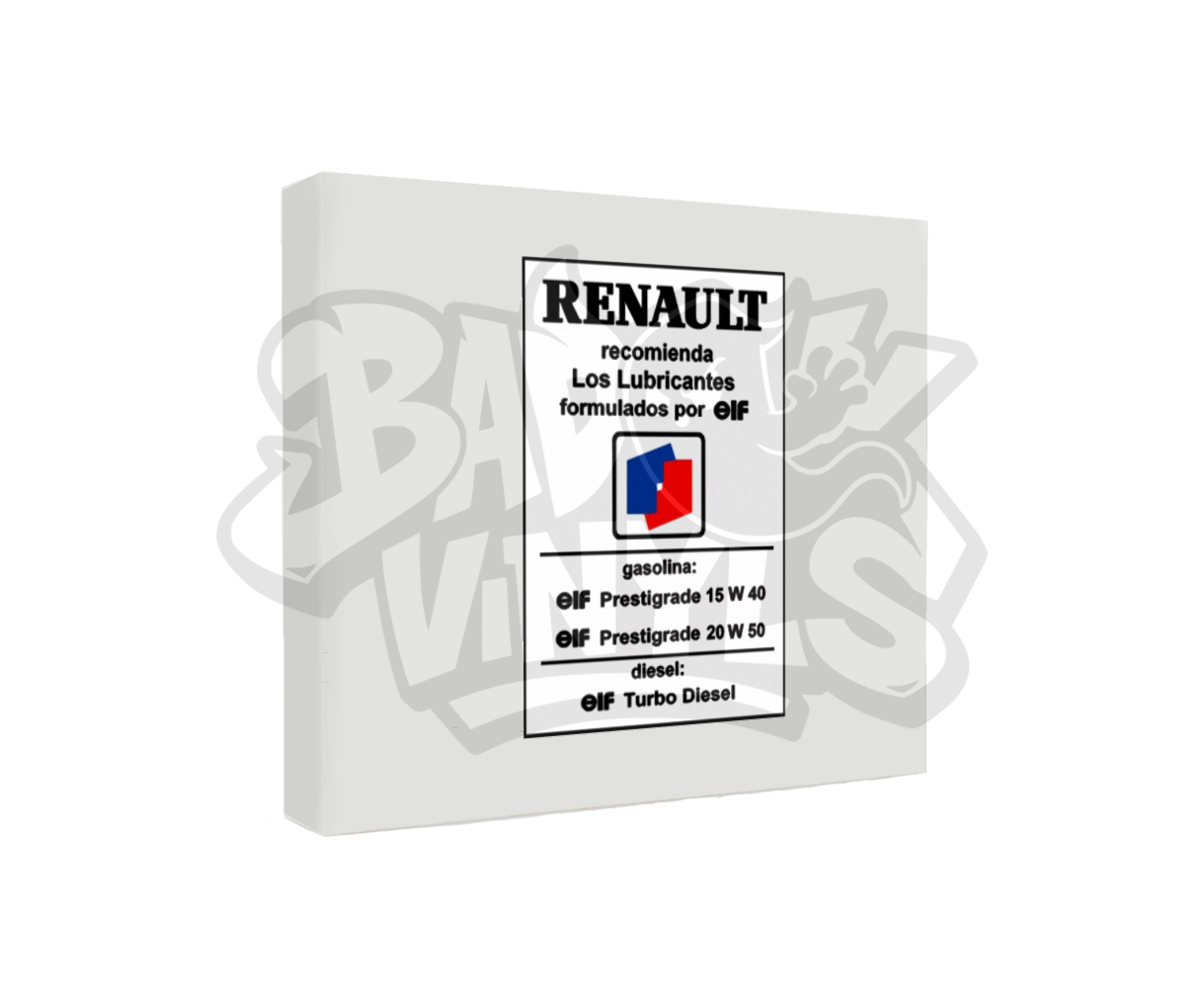PEGATINA RENAULT RECOMIENDA ELF