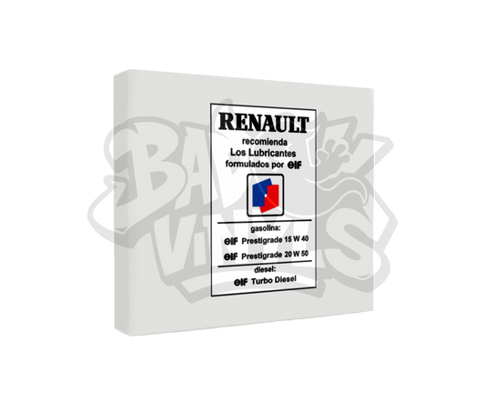 PEGATINA RENAULT RECOMIENDA ELF