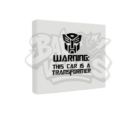 PEGATINA WARNING THIS CAR IS A TRANSFORMER