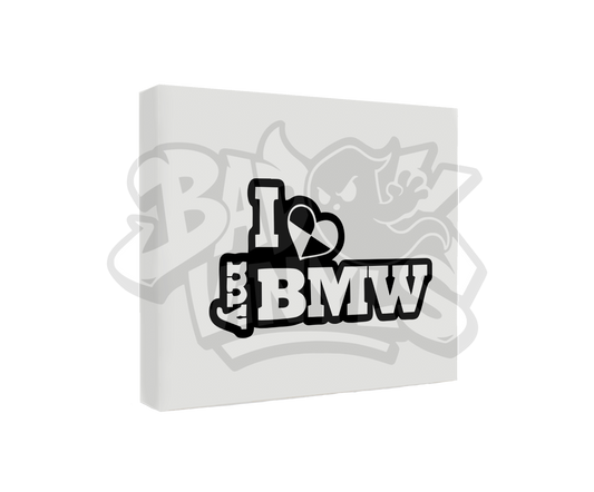 PEGATINA I LOVE MY BMW CORAZON