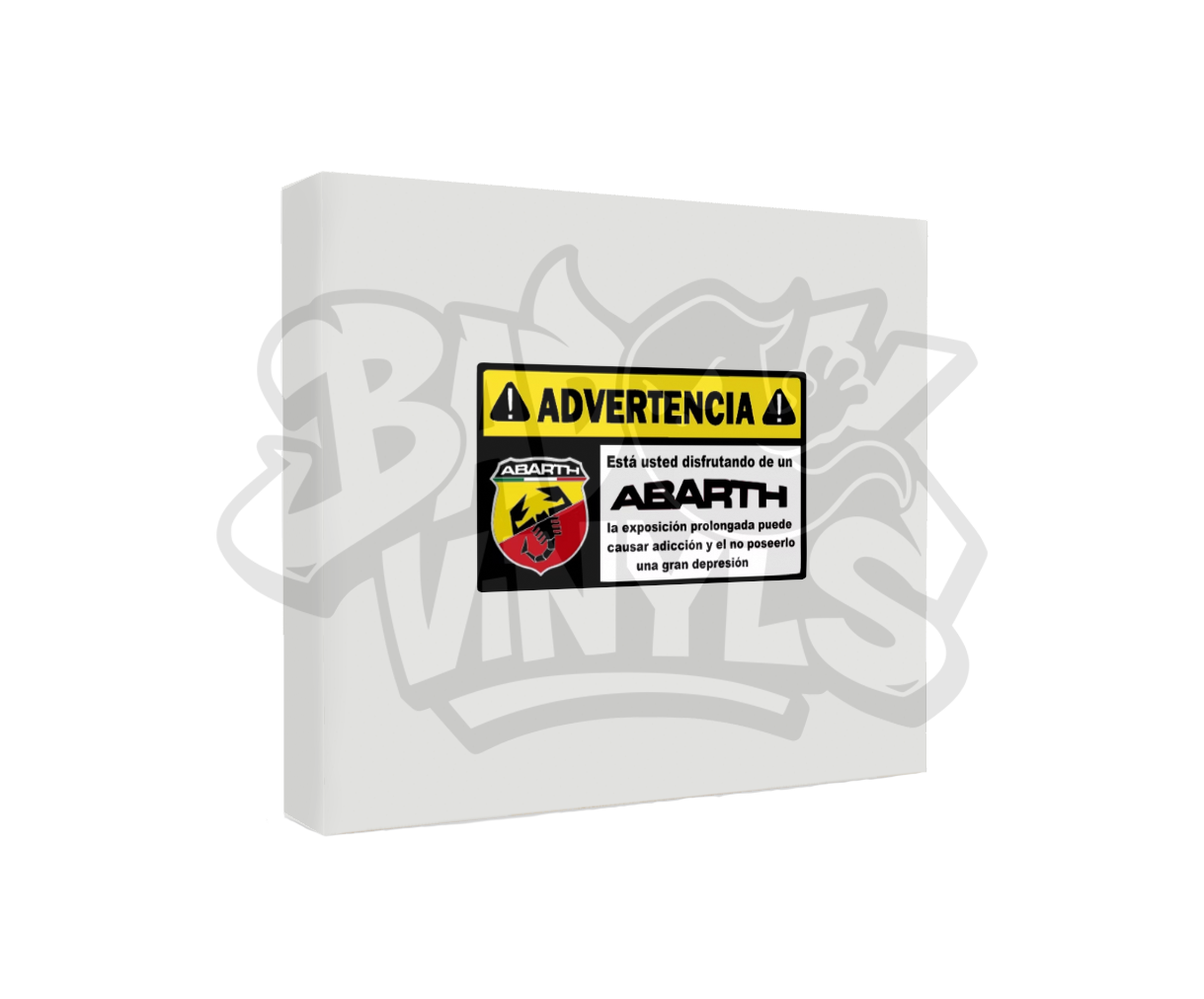 PEGATINA ADVERTENCIA ABARTH