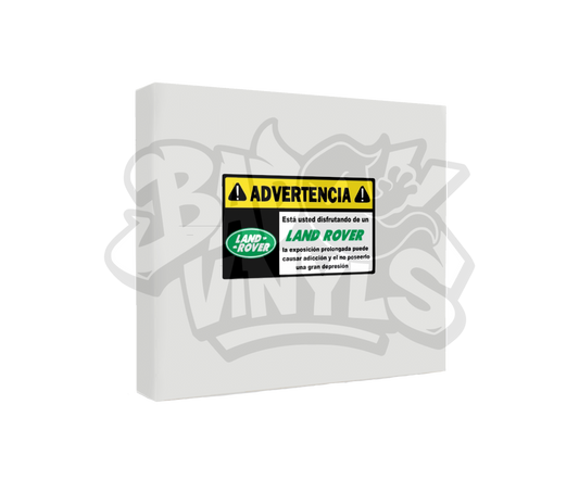 PEGATINA ADVERTENCIA LAND ROVER