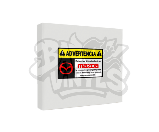 PEGATINA ADVERTENCIA MAZDA