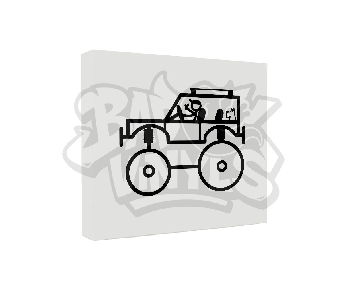 PEGATINA 4X4 CARICATURA