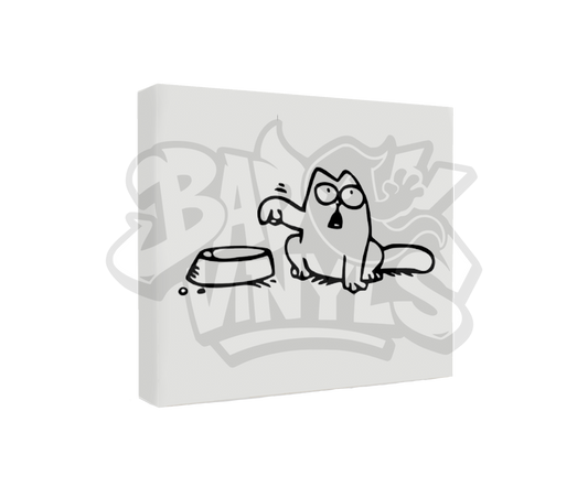 PEGATINA GATO PIDIENDO COMIDA