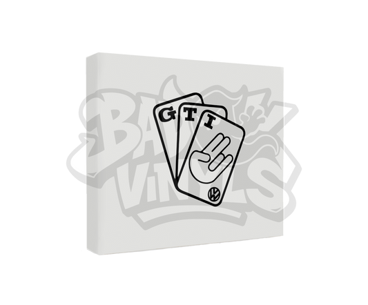 PEGATINA GTI CARTAS VOLKSWAGEN