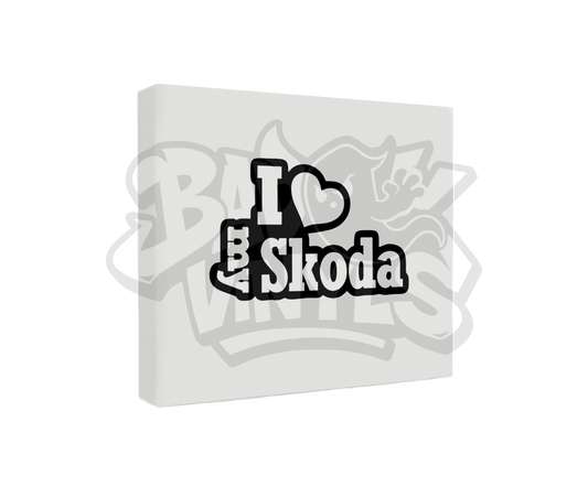 PEGATINA I LOVE MY SKODA